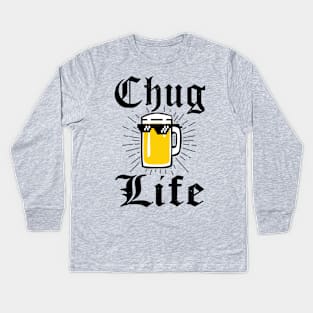 Chug Life 2 Beer Fan College Beer Lover Kids Long Sleeve T-Shirt